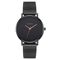 Montre à quartz pour homme Genève, bracelet milanais, personnalisable, bleu, écologique, tendance, best-seller du commerce extérieur
