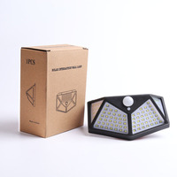 Lampe solaire à 100 LED avec détecteur de mouvement PIR, lampe solaire extérieure, lampe murale solaire, éclairage solaire pour jardin