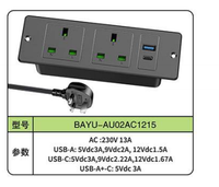 Multiprise UK avec prises multiples, charge rapide USB, boîtier de connexion dissimulé, prise de bureau pour le bureau