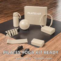 Kit de Pilates et Yoga Personnalisable avec Logo, Mini Ballon de 20 cm, Anneau Portable en EVA, Ensemble d'Accessoires de Fitness à Domicile, Emballage Boîte Beige, Vente en Gros