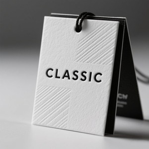 Изготовленные на заказ Роскошные Бумажные тисненые металлические Висячие бирки для одежды этикетки для одежды с логотипом - Product Image 2