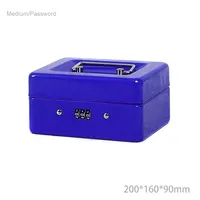 Petite boîte de rangement en métal avec serrure numérique et clé en fer Coffres-forts électroniques à mot de passe avec stockage de clés assuré