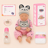 BAkwbwBY Boneka Bayi Reborn 18 Inci Full Vinyl, Dapat Disesuaikan Warna Rambut dan Kulit, Dilengkapi Pakaian, Mata Tertutup, Set Aksesoris Lengkap, Cocok untuk Hadiah
