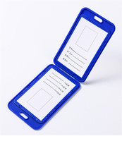 Porte-cartes d'identité en plastique à 2 côtés, fenêtre transparente, porte-cartes transparent à double face, badge de couleur en plastique dur