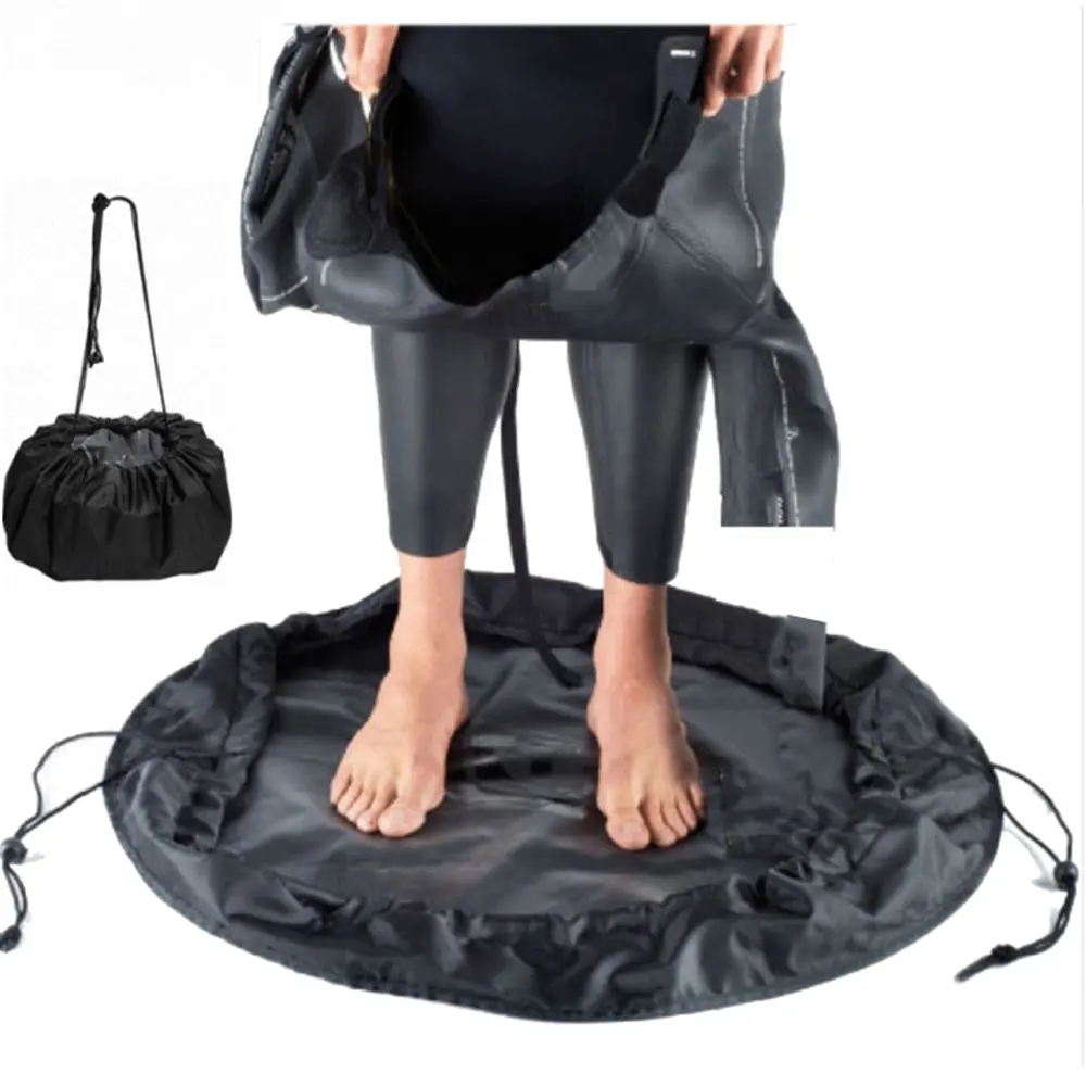 Nuevo producto impermeable al aire libre viaje playa bolsa seca con asa correas de hombro natación buceo cambio traje de neopreno Mat