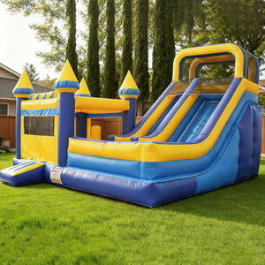 Château gonflable commercial en PVC avec toboggan et zone de saut, pour enfants, parc aquatique extérieur, idéal pour les fêtes - Product Image 2