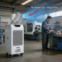 Aire Acondicionado Portátil de Pie de 220V, 3.5KW, 550m³/h, Unidad de Refrigeración de Aire para Oficina, Almacén, Uso Interior, 12000 BTU