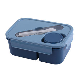 Lonchera Rectangular de Plástico con Tres Compartimentos para Microondas, Lonchera para Estudiantes con Compartimento para Frutas y Ensaladas y Contenedor para Salsas - Product Image 6