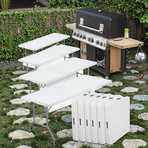 Kích Thước Tùy Chỉnh Hình Chữ Nhật Trắng Nhựa Vuông Gấp Bàn Và Ghế Cho Đám Cưới Ngoài Trời Đảng Sử Dụng - Product Image 2