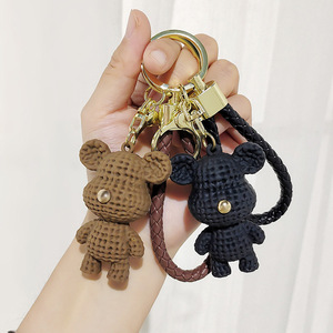 QX Wholesale cartoon crochet plush bear doll keychain lamp hanger couple <b>bag</b> hanger decorative pendant <b>gift</b> pendant - Product Image 5