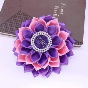 Kualitas beberapa kelopak Satin dihiasi lucu ungu dan merah muda nada Corsage Pin Yunani Kappa Epsilon Psi bunga Sorority bros - Product Image 5