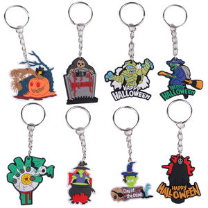 2024 nouveauté conception personnalisée <span class=keywords><strong>en</strong></span> acier inoxydable clé boucle métal PVC dessin animé Halloween porte-clés <span class=keywords><strong>en</strong></span> <span class=keywords><strong>ligne</strong></span> <span class=keywords><strong>en</strong></span> gros décorations de chaussures - Product Image 1