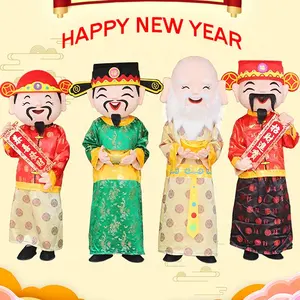 Funtoys中国新年财神吉祥物服装长寿神Mascotte Fu Lu Shou Xi Cai Wang Fa For Adult