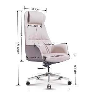 Chaise de bureau de direction de luxe moderne en cuir véritable, ergonomique, confortable, extensible, pour longues sessions, avec base chromée - Product Image 4