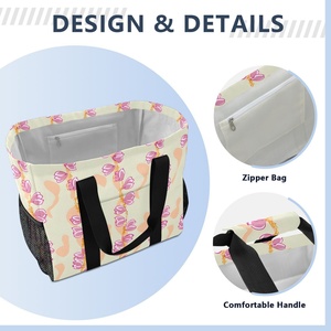Nouveauté : Sac de plage pliable grande taille en Tyvek avec fermeture éclair, motif hawaïen, idéal pour le shopping et le rangement - Product Image 4