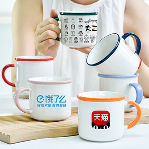 Taza de cerámica retro gruesa con diseño de dibujos animados, apta para lavavajillas, para uso general. - Product Image 1