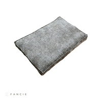 Coussin pour chien en tissu gris, avec housse amovible et lavable, rembourrage à récupération lente, pour chiens de taille moyenne à grande, vente en gros, OEM ODM