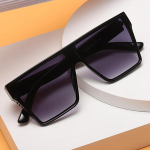 Lunettes de soleil carrées de style européen et américain, unisexe, protection UV400, monture TR90, couleur noire, grande taille, lunettes tendance - Product Image 5