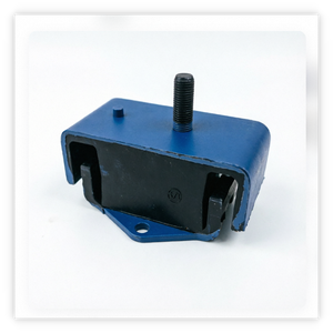 Support moteur universel bleu avec coussin en caoutchouc isolant les vibrations à boulons filetés pour bus, camions et engins de construction - Product Image 1