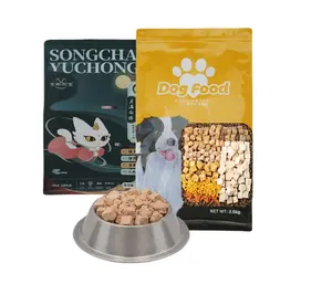 Factory 5kg 10kg 15kg 20kg Ziplock Aluminum Foil Flat Bottom Dog Cat Food Plastic Packaging Custom Dry Pet Food 20 Kg Bags