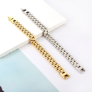 Waterproof Watchband Bracelet <b>Gold</b> Plated Stainless Steel 14K 18K Bracelet Bangle for <b>Women</b> - Product Image 4