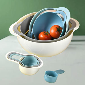 Set Mangkuk Ukur dan Campur 8 Buah Desain Klasik Bahan PP, Dapat Ditumpuk, Multifungsi, Peralatan Dapur, Hadiah Hari Ibu - Product Image 3