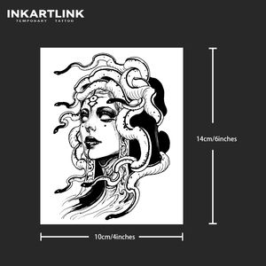 Autocollant de tatouage INKARTLINK pour le corps, autocollant de tatouage en papier, Méduse Gorgone, imperméable, écologique, longue durée, 15 jours, en vrac - Product Image 4