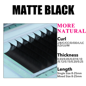 Bộ dụng cụ nối mi giả Cashmere Faux Mink đen mờ, mi dày, nhiều lớp - Product Image 2