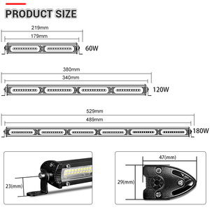 Đèn <span class=keywords><strong>LED</strong></span> Một Hàng Siêu Mỏng 7 13 Inch Đèn Pha Rộng 60W <span class=keywords><strong>120W</strong></span> Cho Xe Tải ATV UTV Đèn Sương Mù DRL Lái Xe Địa Hình - Product Image 2