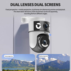 Wistino กล้องวงจรปิดเลนส์คู่กลางแจ้ง4K, กล้องตรวจตราความปลอดภัยหมุน360เสียงได้สองทางมีสัญญาณเตือนการเคลื่อนไหว okam 5G กล้อง WiFi - Product Image 4