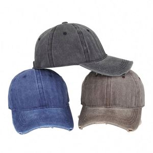 Gorra de béisbol unisex vintage de algodón lavado y desgastado, estilo camionero, ajustable, para deportes, sin estampado, al por mayor - Product Image 3