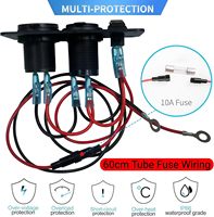 Panel de Enchufes para Coche 3 en 1, Puerto USB Dual de 4.8A con Voltímetro LED, Interruptor Basculante de 3 Pines ON-OFF, Toma de Corriente de 12V para Encendedor de Cigarrillos