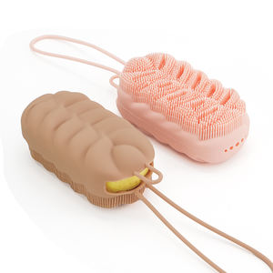 Personalizado suave y seco masaje DE LA PIEL espalda pestañas bambú limpieza pelo ducha lavado depurador chico bebé silicona baño cuerpo cepillo - Product Image 4