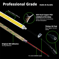Bande LED COB Flexible Chaude 3000K 320 LED/m 5mm 10mm DC12V/24V, Angle de Faisceau 180°, Dimmable pour Intérieur - Vente en Gros Usine