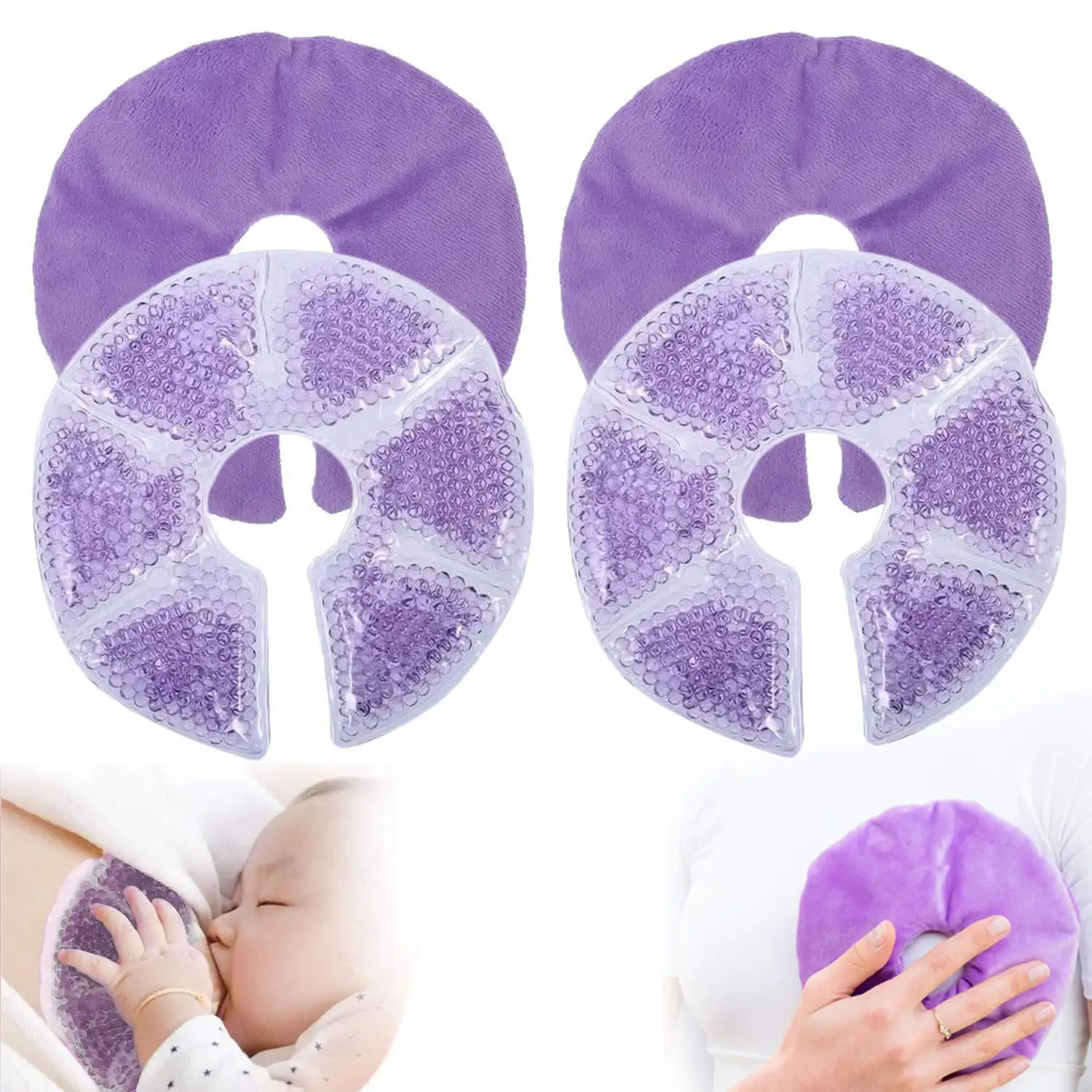 Hot Selling Easy body hot and cold compress at home with this reusable Cold Hot Pack for breast 17cm breastfeeding gel pad