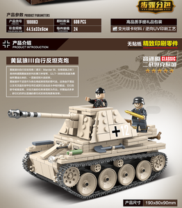 608 pièces 100083 WW2 militaire allemand belette réservoir modèle bloc de construction arme armée <span class=keywords><strong>soldat</strong></span> briques ensembles enfants jouets - Product Image 5