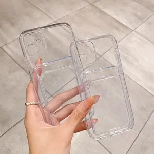 1.5mm thickness Mobile Cover Plug-in Card Clear Transparent TPU mobile Phone Case for samsung s20 Fe S21Plus S22 Ultra