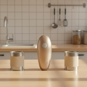 Ouvre-boîte électrique en acier inoxydable durable et outil de cuisine manuel avec ouvre-bouteille en aluminium pour vin, écologique pour un usage domestique ou en bar - Product Image 1