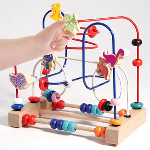 Jeu d'activité de labyrinthe de perles en bois Montessori pour enfants, puzzle à rouleaux de fil avec cadre de comptage abaque, jouets éducatifs précoces - Product Image 6