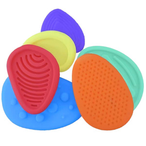 Silicone Sensory Bath Toy Set For Kids 6pcs Random Color Textured Decompression Stone Tactile Cognitive Play Water Fun 2-4 Years - Product Image 2