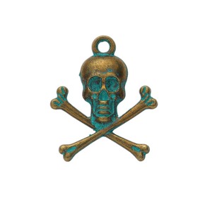 Pendentif Tête de Mort en Alliage de Zinc Argenté Antique pour Accessoires de Cosplay Pirate Halloween - Product Image 2