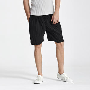 Miyake Pleated Solid Mid Waist Breathable Quick Dry Eco-Friendly Casual Board <b>Shorts</b> for <b>Men</b> Loose Elastic Gym - Product Image 2
