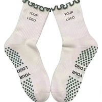 Chaussettes de sport pour femmes POPSOX de haute qualité, personnalisées, en tricot, antidérapantes, respirantes, séchage rapide, yoga, pilates, calcetines