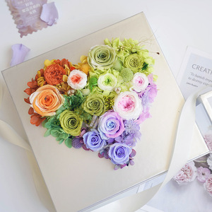 Scatola Regalo Quadrata in Acrilico con Fiori Conservati, Rosa Floyd Romantica con Nastro, per Compleanno, San Valentino, Laurea, Vendita all'Ingrosso - Product Image 5