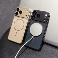 Coque magnétique pour iPhone 17 Pro Max, 16, 15 Pro, 14, 13 Pro Max avec cadre d'appareil photo, finition mate, accessoires pour téléphone