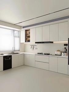 Meubles de cuisine personnalisés sans poignées avec rangement gain de place pour la construction de maisons neuves - Product Image 4