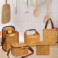 Boîte à Lunch et sac en papier lavable, sans fermeture éclair, isolé thermiquement, pour la livraison des aliments