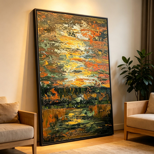Peinture abstraite de paysage de haute qualité, peinte à la main, sur toile, pour la <span class=keywords><strong>décoration</strong></span> intérieure de maison de campagne ou de <span class=keywords><strong>chambre</strong></span>. - Product Image 1