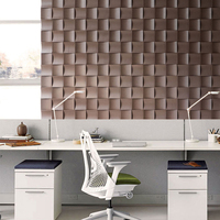 Panneau mural acoustique ignifuge en polyester à mosaïque de cubes 3D personnalisé pour appartement, bureau, salle de réunion, studio
