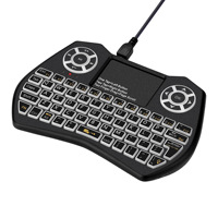Miniteclado inalámbrico i8 retroiluminado, 7 colores, 2,4 ghz, inglés, ruso, con Touchpad, Control remoto, Android TV Box